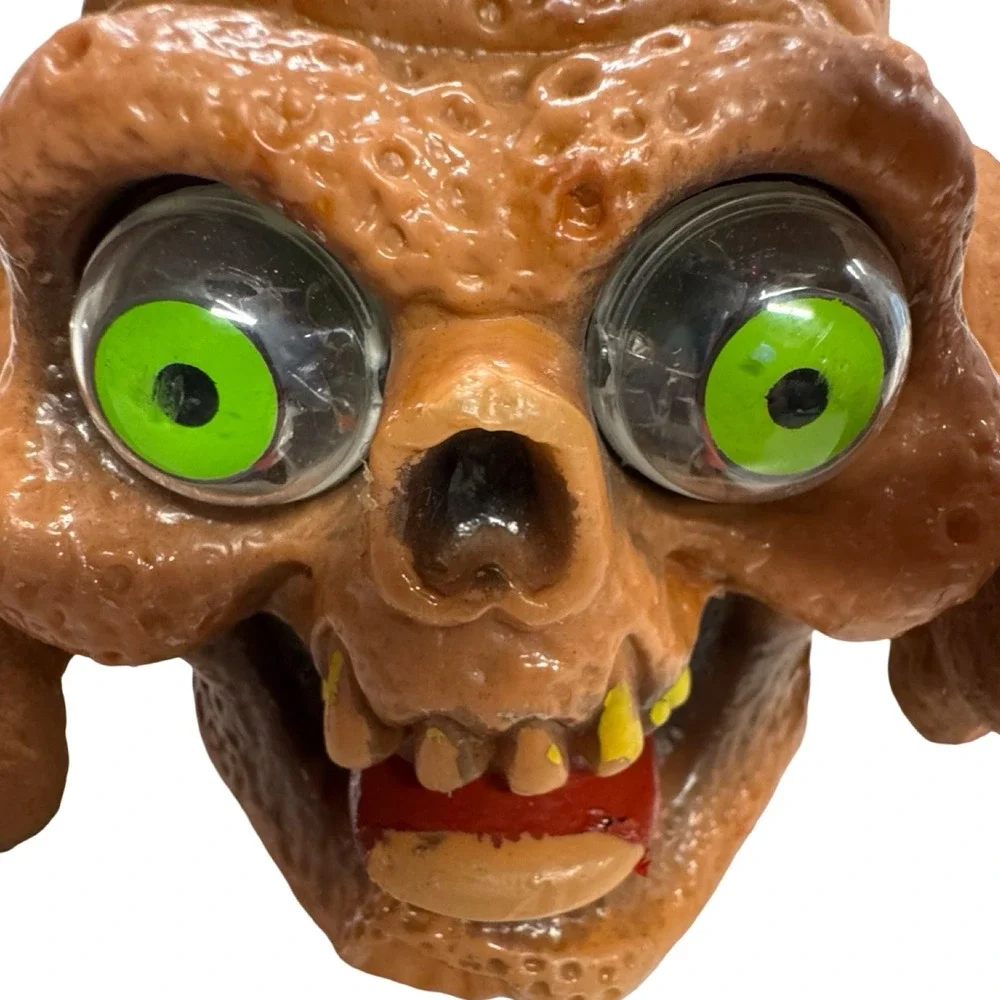 Vintage 1994 Spearhead Ind Halloween Animated Skull Green Eyes Prop Decor reto